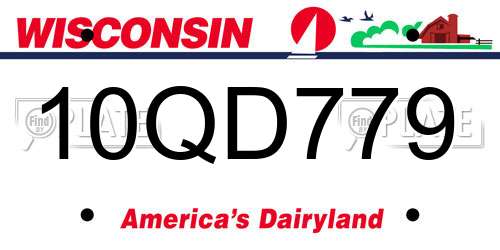 10QD779 Wisconsin License Plate