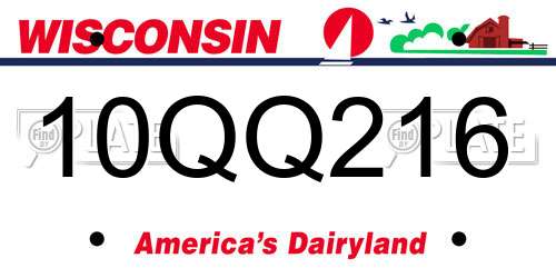 10QQ216 Wisconsin License Plate