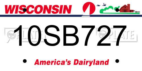 10SB727 Wisconsin License Plate