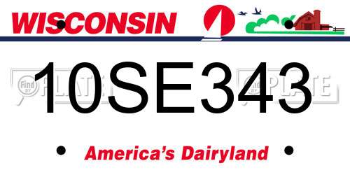 10SE343 Wisconsin License Plate