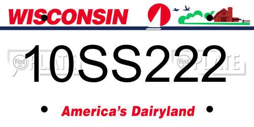 10SS222 Wisconsin License Plate