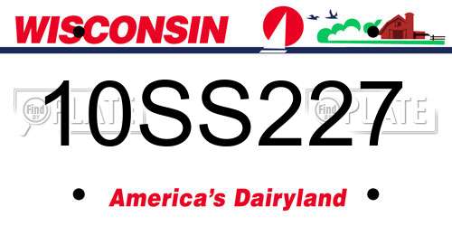 10SS227 Wisconsin License Plate