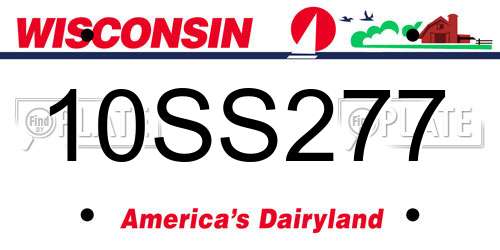 10SS277 Wisconsin License Plate