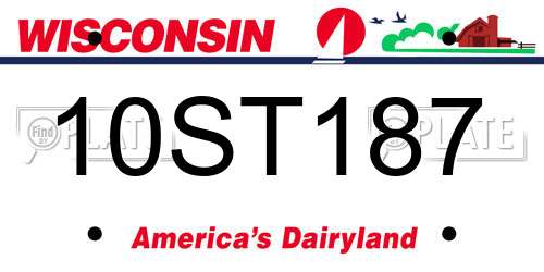 10ST187 Wisconsin License Plate