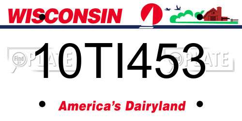 10TI453 Wisconsin License Plate