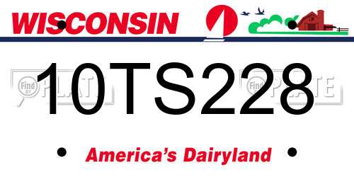 10TS228 Wisconsin License Plate