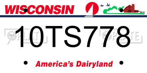 10TS778 Wisconsin License Plate