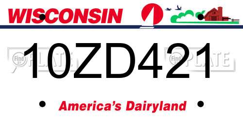 10ZD421 Wisconsin License Plate