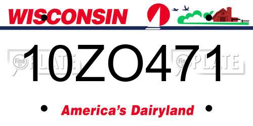 10ZO471 Wisconsin License Plate
