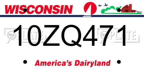 10ZQ471 Wisconsin License Plate