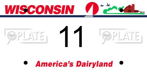 11 Wisconsin License Plate