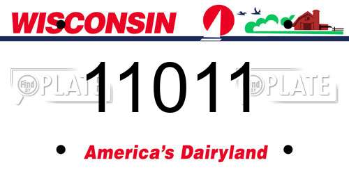11011 Wisconsin License Plate