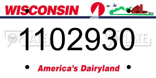 1102930 Wisconsin License Plate
