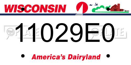 11029E0 Wisconsin License Plate