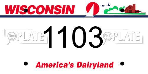 1103 Wisconsin License Plate