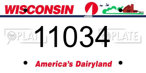 11034 Wisconsin License Plate