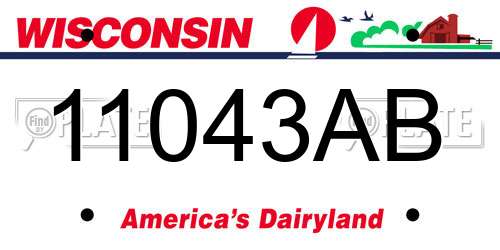 11043AB Wisconsin License Plate