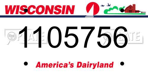 1105756 Wisconsin License Plate