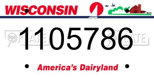 1105786 Wisconsin License Plate