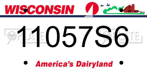 11057S6 Wisconsin License Plate
