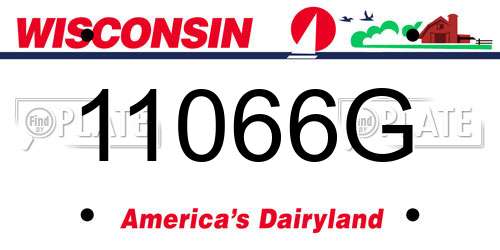 11066G Wisconsin License Plate