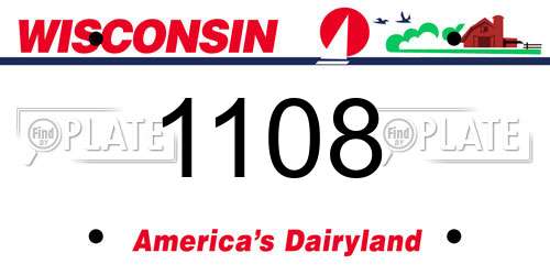 1108 Wisconsin License Plate