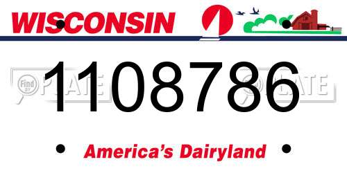 1108786 Wisconsin License Plate