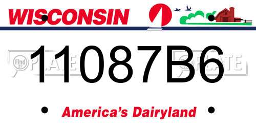 11087B6 Wisconsin License Plate