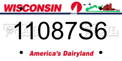 11087S6 Wisconsin License Plate