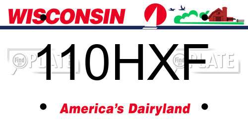 110HXF Wisconsin License Plate