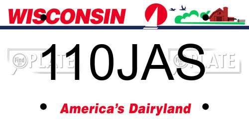 110JAS Wisconsin License Plate