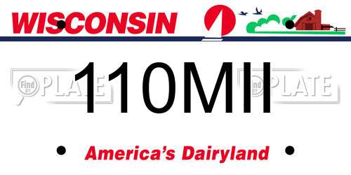 110MII Wisconsin License Plate