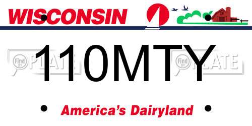 110MTY Wisconsin License Plate