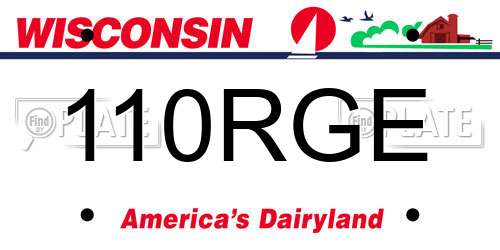 110RGE Wisconsin License Plate