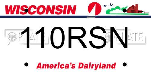 110RSN Wisconsin License Plate