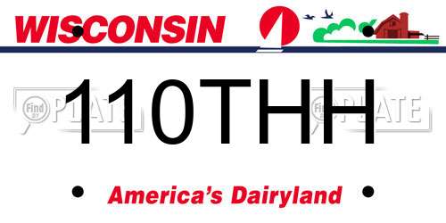 110THH Wisconsin License Plate