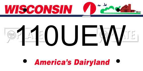 110UEW Wisconsin License Plate