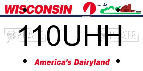 110UHH Wisconsin License Plate