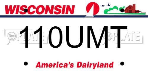 110UMT Wisconsin License Plate