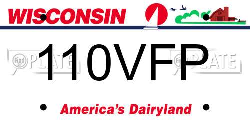 110VFP Wisconsin License Plate