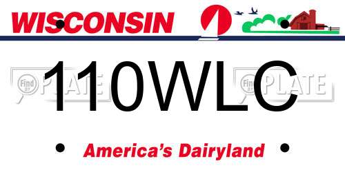 110WLC Wisconsin License Plate