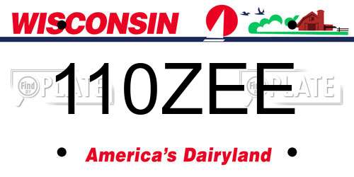 110ZEE Wisconsin License Plate