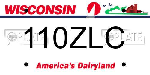 110ZLC Wisconsin License Plate