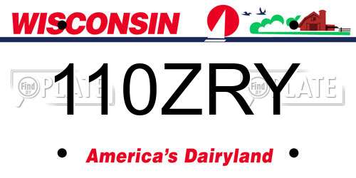 110ZRY Wisconsin License Plate
