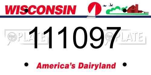 111097 Wisconsin License Plate