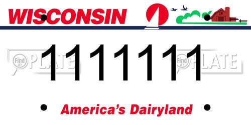 1111111 Wisconsin License Plate