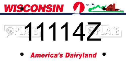 11114Z Wisconsin License Plate