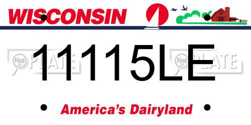 11115LE Wisconsin License Plate