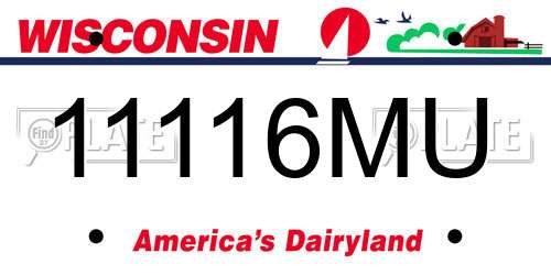 11116MU Wisconsin License Plate