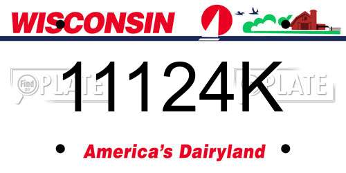 11124K Wisconsin License Plate